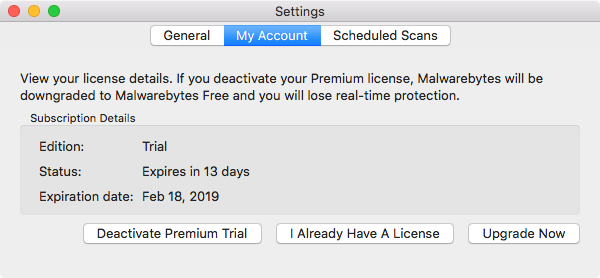 what happens when the premium trial ends on malwarebytes for mac 3